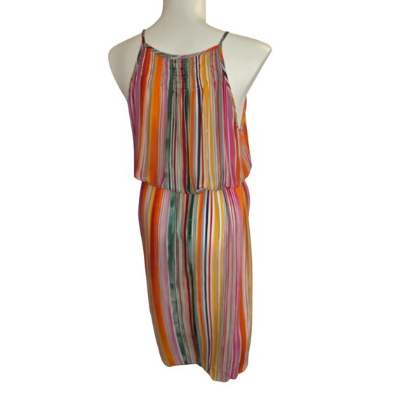 VTG Inspired Velvet Graham & Spencer Maxi Dress XL Rainbow Stripe Summer - Picture 8 of 9
